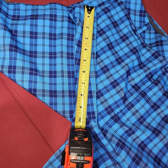 Under Armour Performance Mens Blue Plaid Golf Shorts Flat Front 40R Used - Picture 8 of 11